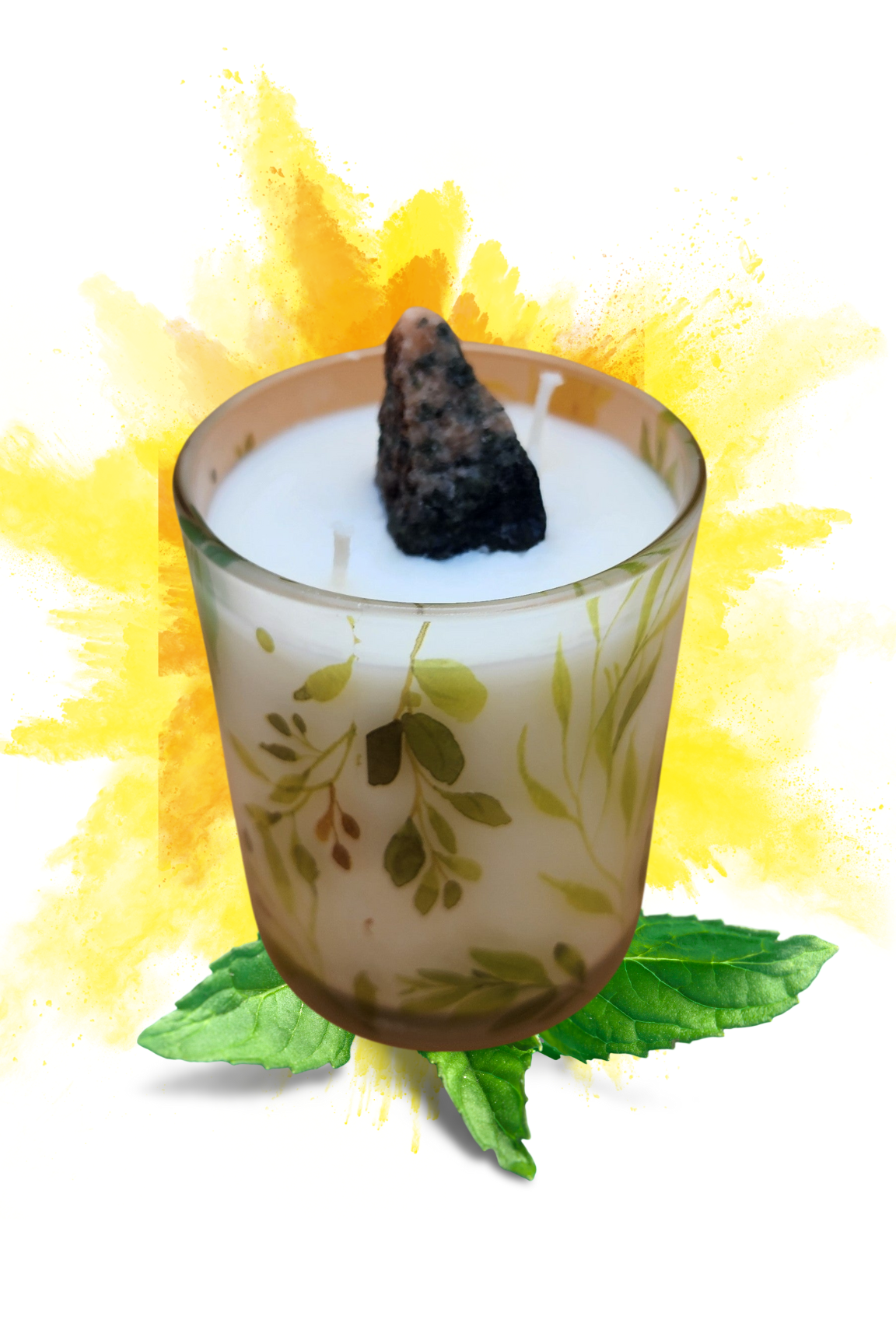 Lemon Mint Crystal Candle