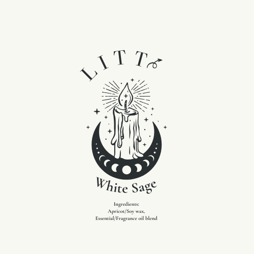 White Sage Crystal Candle